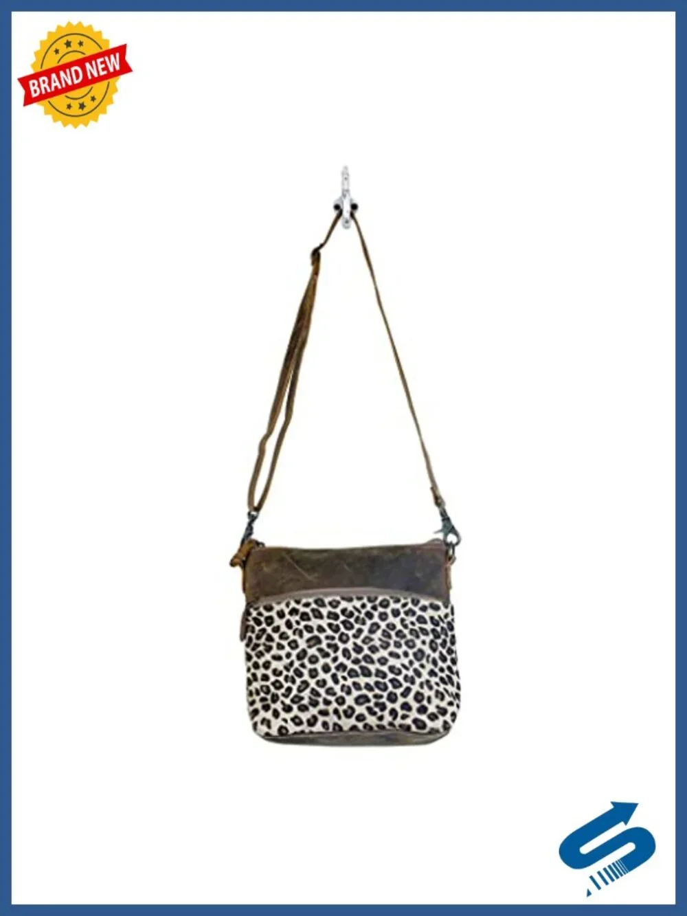 Hobo Shoulder Bag Real Cowhide Hairon Leopard Print